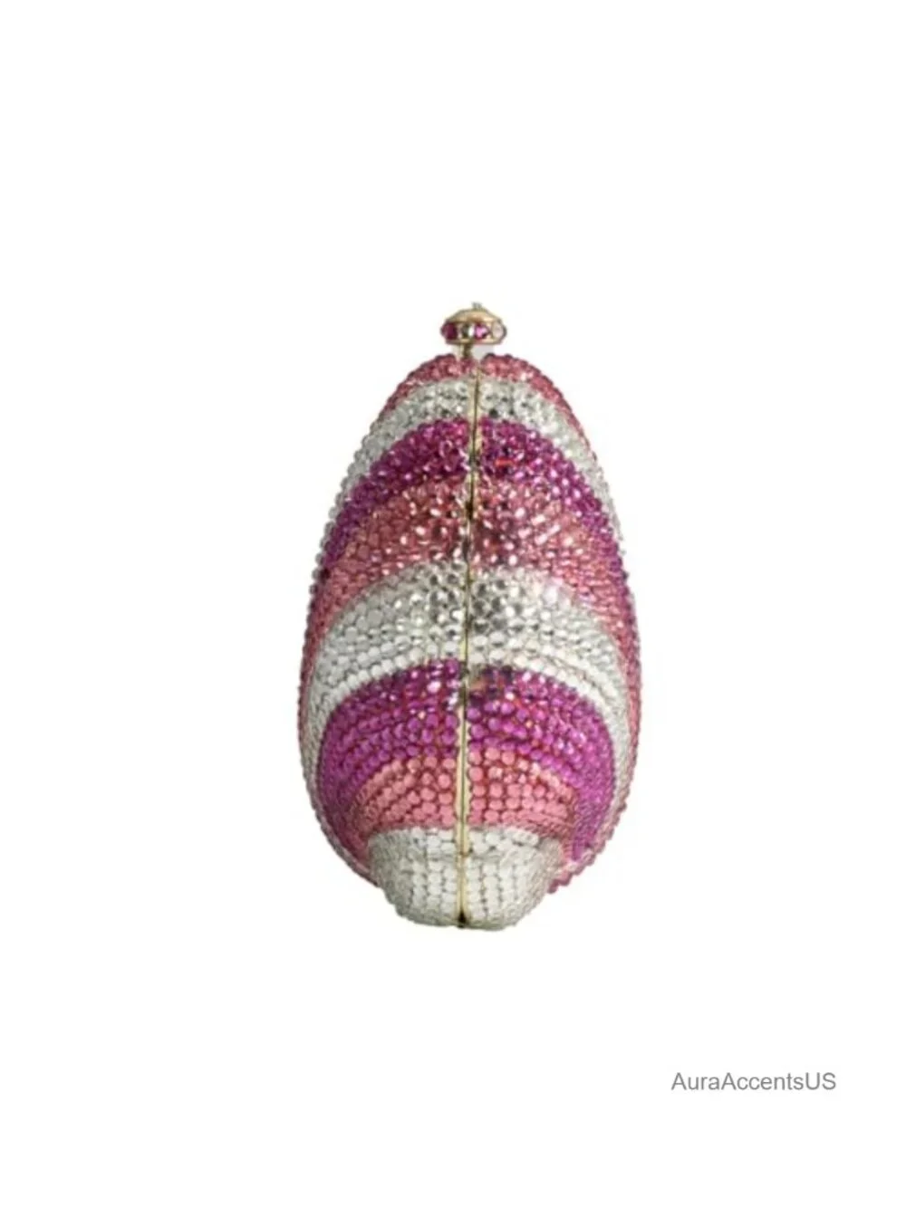 Small Shell Rhinestone Evening Clutch with Removable Chain